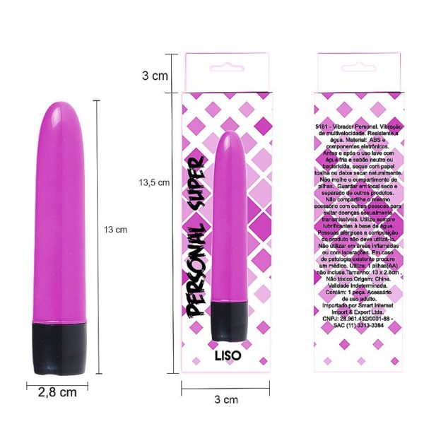 Vibrador Clássico Personal de 13 cm - Liso - Imagem 2