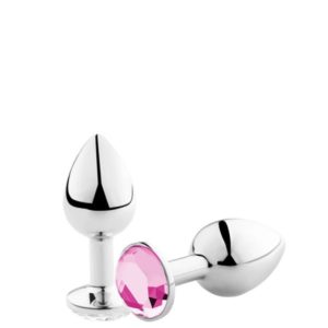 Plug Anal Pequeno de Aço Inoxidável com Cristal Formato Circular