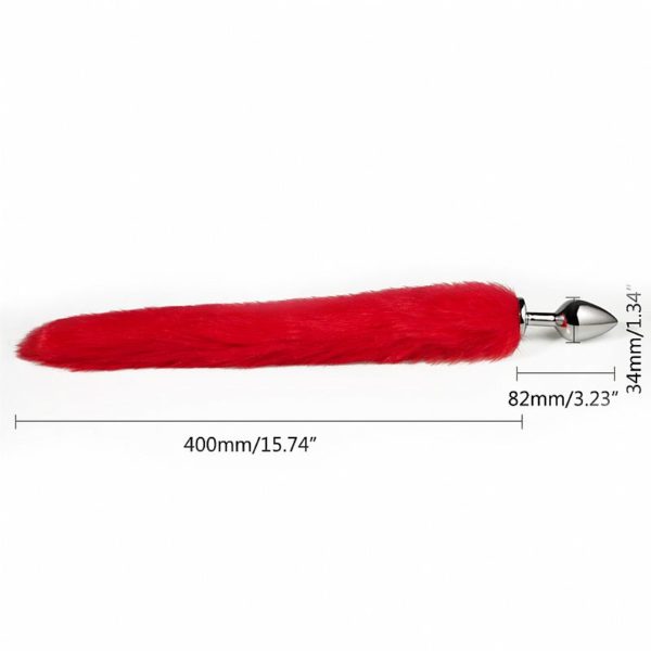 Plug Anal Rabo de Raposa - Vermelho 40 cm Tamanho M - Imagem 4