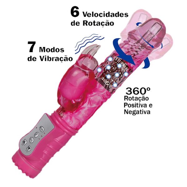 Vibrador Rotativo com Textura - 7 Vibrações com Rotação 360º - Á Pilha - SI - Imagem 4