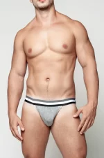 Jock em Suplex Elastico tricolor cinza claro - Imagem 2