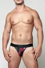 Jock Preta Tule com flores vermelhas com forro - Imagem 2