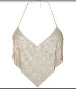 Top cropped todo desenvolvido em manta strass - Imagem 2