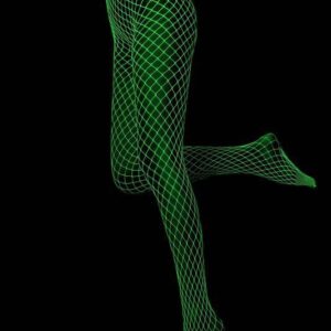 Meia Arrastão Que Brilha Na Luz Negra Y2145