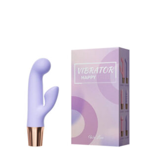 Vibrador Recarregável Ponto G com Estimulador Clitoriano – VIBRATOR HAPPY WE LOVE