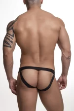 Jock Em Suplex Preto Com Elástico Duplo Frontal Aberto - Imagem 3