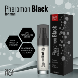 Pheromon Black For Man - Perfume com Feromônio Masculino 15ml - Inspirado no 212 Black