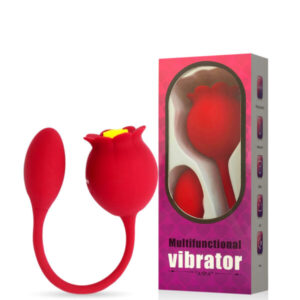 Vibrador Duplo Recarregável Formato de Rosa com Penetrador – VIBRATOR FLOWER
