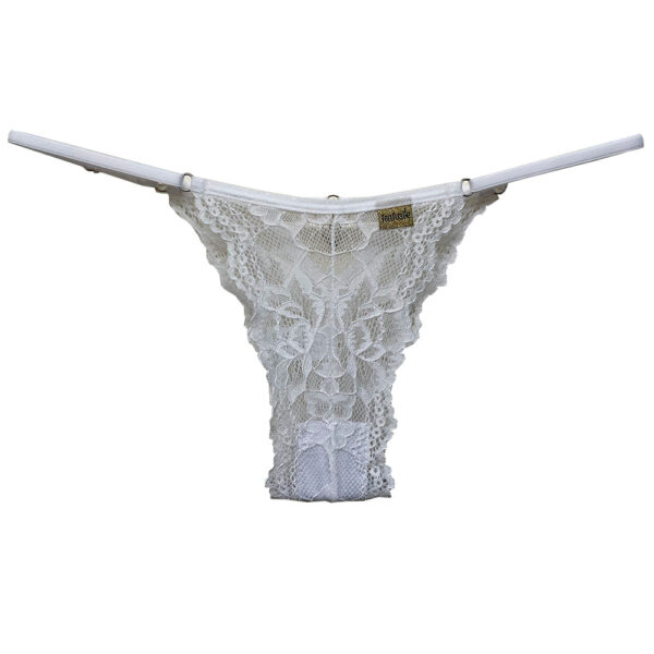 Calcinha em Renda com Detalhe Biju de Coração na Traseira - Quero essa - Branco - Imagem 2