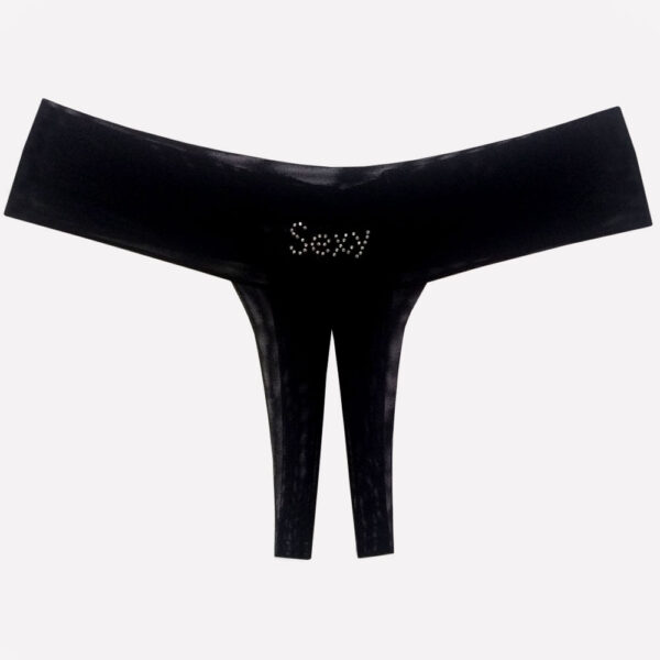 Calcinha Fio Dental Aberta em Tule - Celestial - Imagem 4