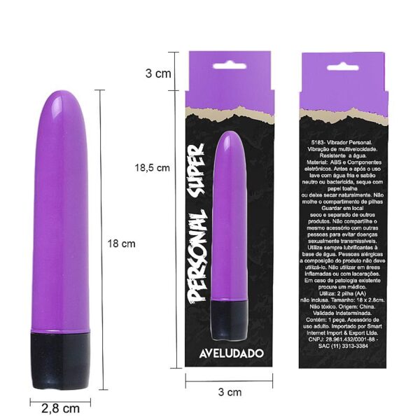Vibrador Clássico Personal de 18 cm - Aveludado - SI - Imagem 2