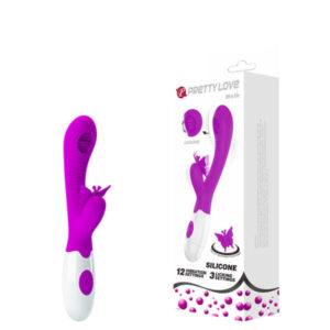 Vibrador Ponto G com Língua Estimuladora e Estimulador Clitoriano Formato Borboleta – PRETTY LOVE MOTH