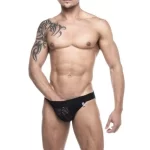 Cueca Slip Cirre Com Tule Atrás