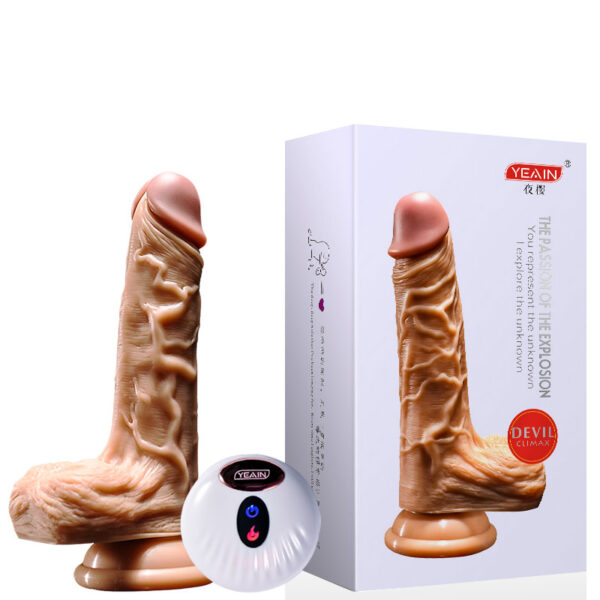 Prótese Realística 18,5 cm Recarregável com Veias Salientes, Glande, Escroto e Ventosa – THE PASSION DEVIL - Imagem 1