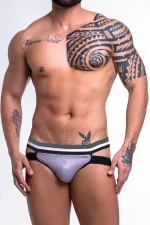 Jock Cirrê Cinza Elástico Tricolor