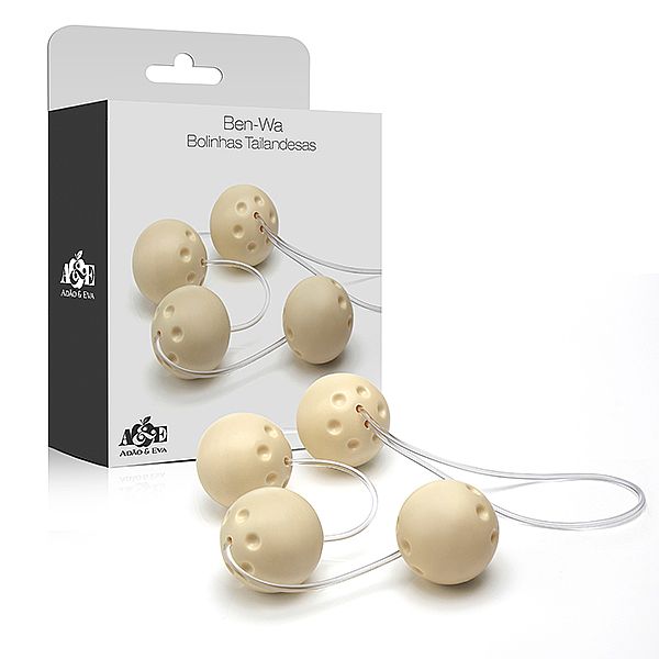 Ben-wa - Conjunto 4 bolas pompoar - Marfim - Imagem 1